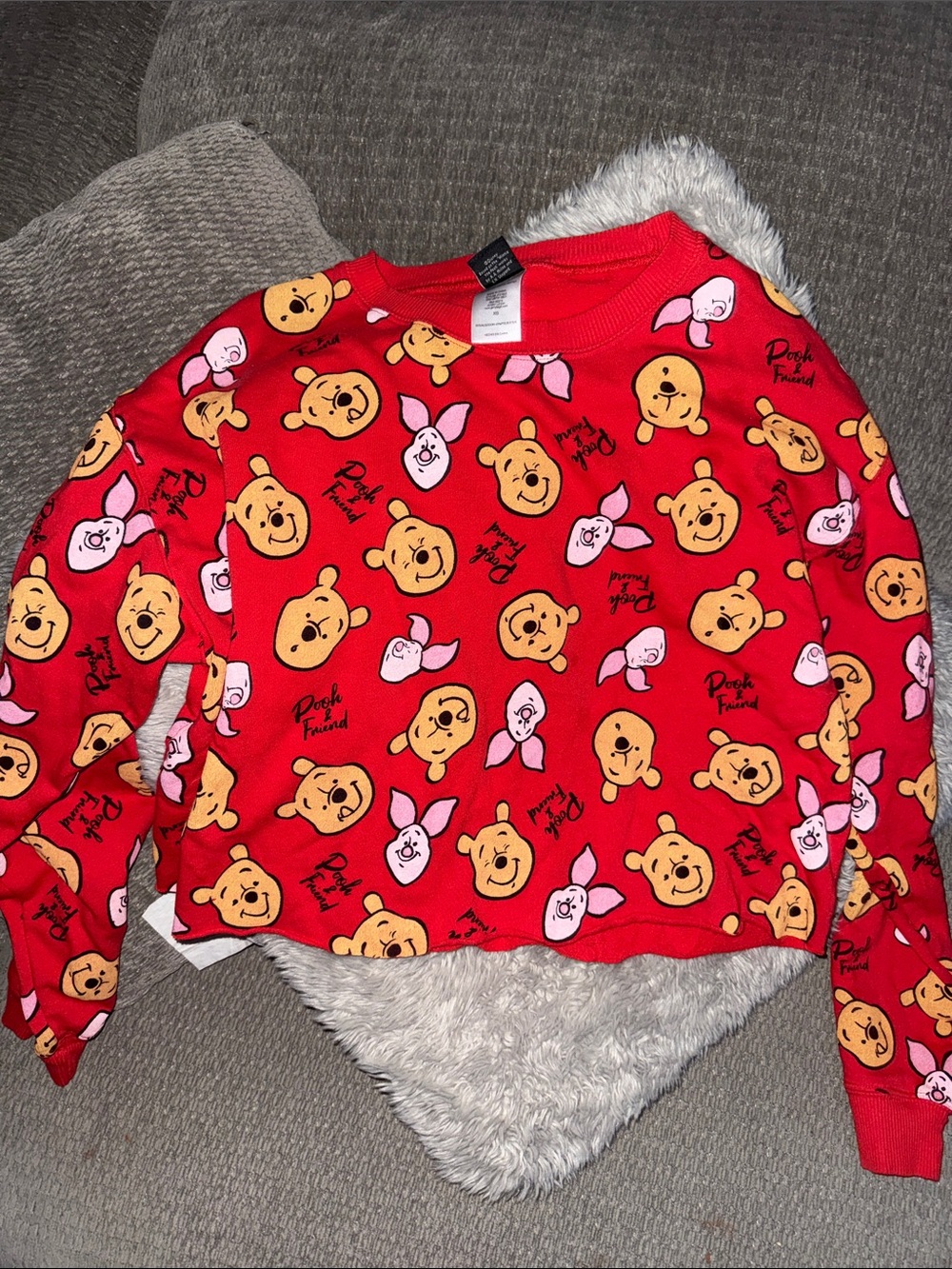 Winnie the Pooh Red Crewneck croptop